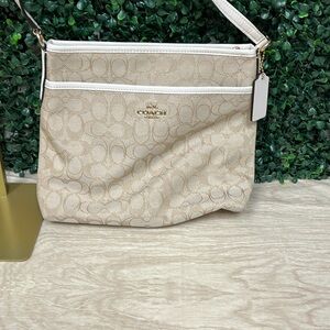Coach Beige and White Women's Bag